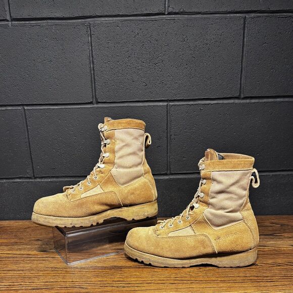 Vintage Wellco Desert Tan Leather Tactical Combat Boots USGI Men’s 8.5 Wide - Picture 1 of 8